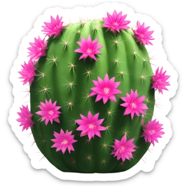 a cactus with pink flowers sticker