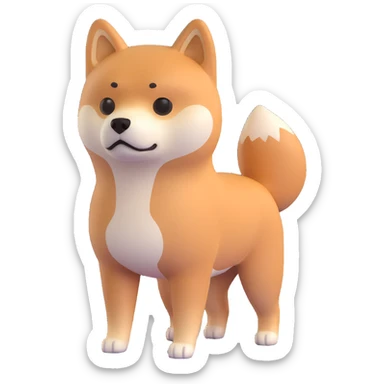 shiba inu standing, sad sticker
