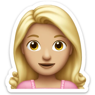 Princess with blond hair and pink dress sticker