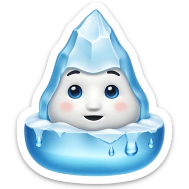 A 3D iceberg in Apple Memoji style
 sticker