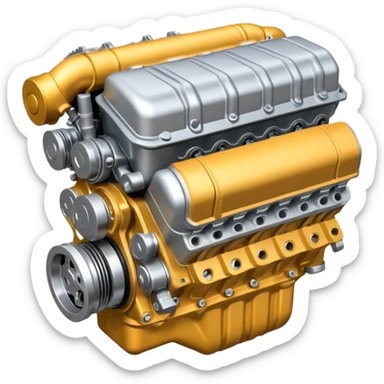 minimalistic car engine sticker