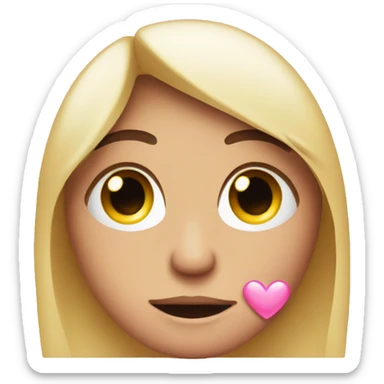 Teary eyes with pink hearts  sticker