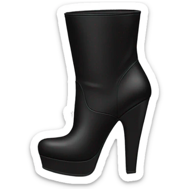 knee-high black heeled boots  sticker