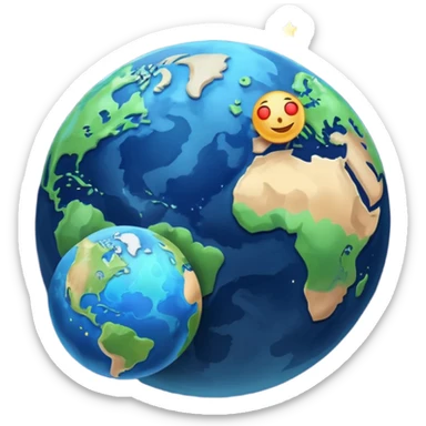 earth and the moon add stars make it less reallistic sticker