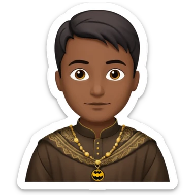 Batman wearing kurta shalwar black ND shawl  sticker