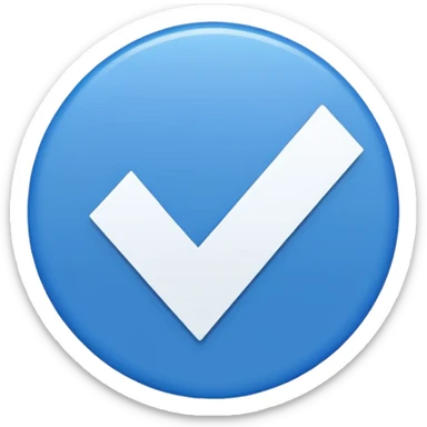 Centang putih di dalam lingkaran biru sticker