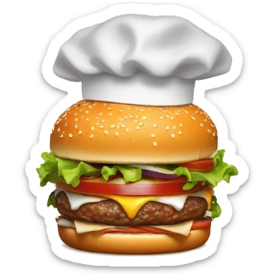 Gordon Ramsay meticulously grills a perfect burger with fiery intensity sticker