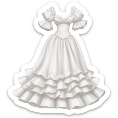 eighties ruffled wedding dress with big sleeves sticker