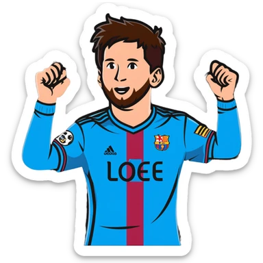 Lionel Messi celebrating goal sticker