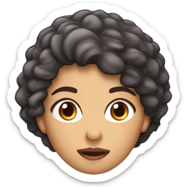 Maya Aissaoui brune arabe cheveux bouclés en train de manger une glace  sticker