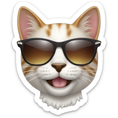 Cat with sunglasses grinning with diamonds grills sticker