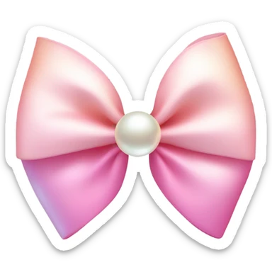 light pink bow ombre with a pearl charm sticker