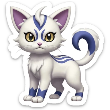 Absol-Purrloin-Meowth-Gatomon-fusion, full body sticker