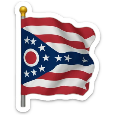 ohio flag sticker