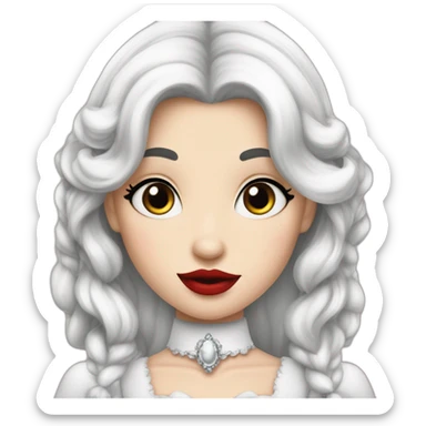 schneewittchen prinzessin schwarze Haare weiße Haut rote lippen sticker