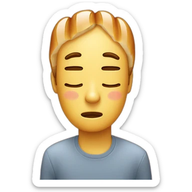 an emoji crying but instead of tears is two baguettes sticker