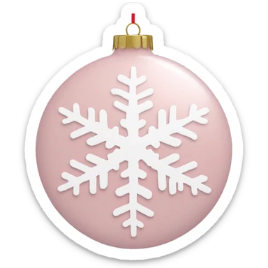 light pink circle ornament with a snowflake print on it sticker