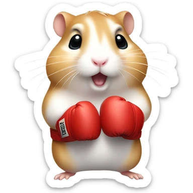 boxing hamster sticker