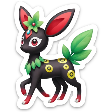 Meloetta-Shaymin-Umbreon-Pokémon-Fakémon-fusion-hybrid-creature sticker