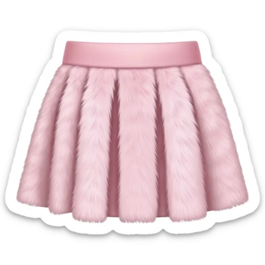 super realistic light pink fur mini skirt isolated sticker