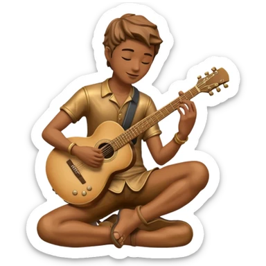 statue playing guitar sticker