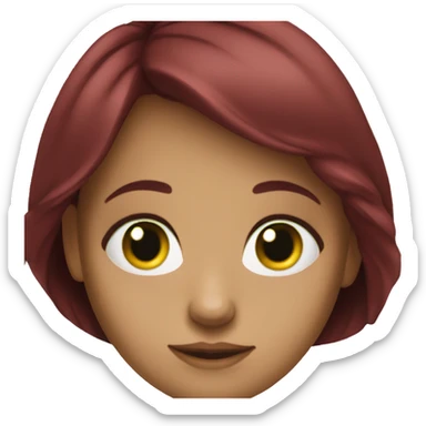 burgundy hair girl green eyes sticker