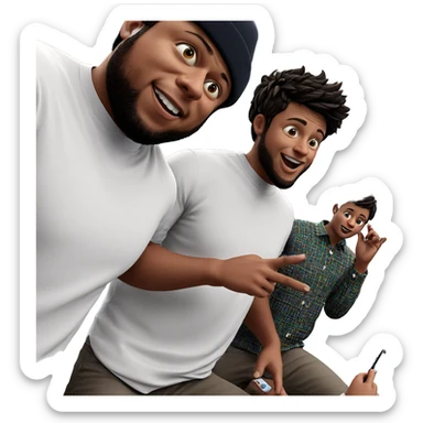 boys having fun indoors sticker