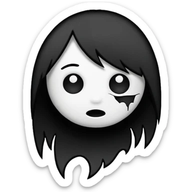 emo banner with stitched patch, cute, expressive, minimal sticker