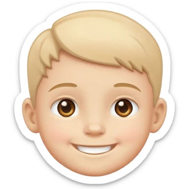 smiling child's head, simple and friendly sticker