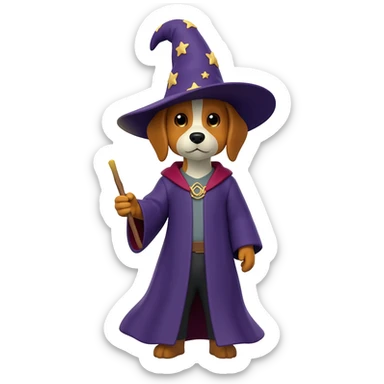 Dog wizard sticker