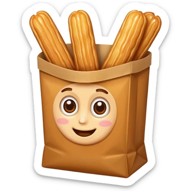 Des churros au caramel dans un sac en papier sticker