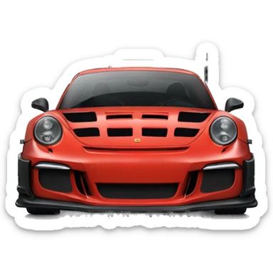 red Porsche gt3 rs front view sticker