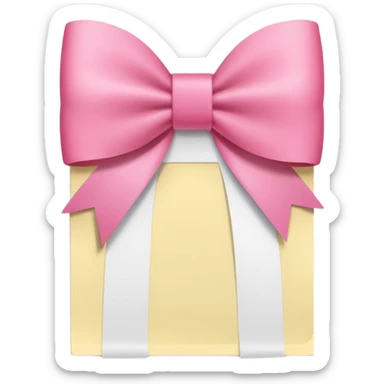 White sticky note with a pink bow  sticker