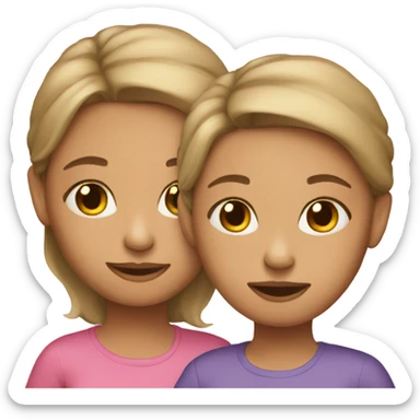 Mother twin girl sticker