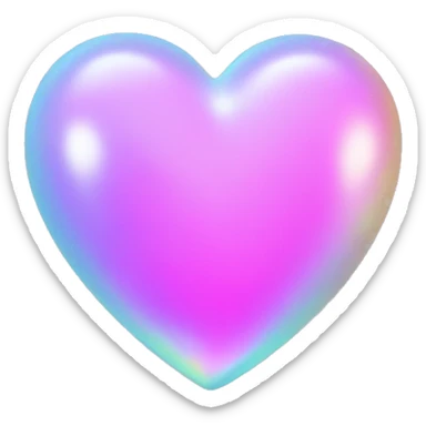 Holographic heart sticker