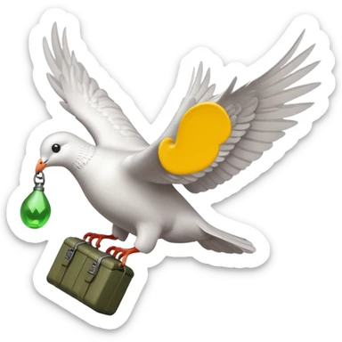 flying dove with grenade in feet like hollywood undead logo sticker