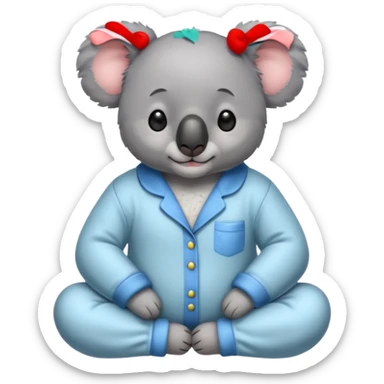 One sleepy koala in pajamas  sticker