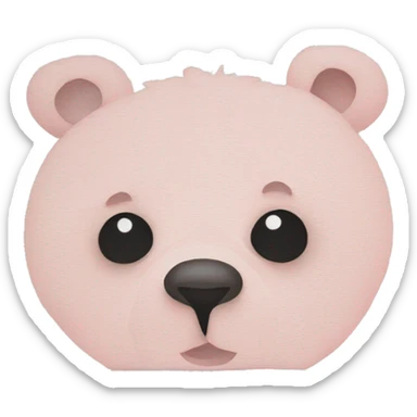 bear in soft pink rug sticker