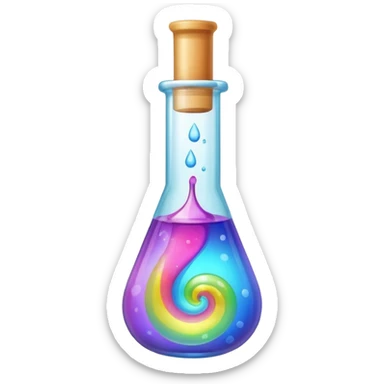Potion – Glass vial filled with bubbling colored liquid sticker