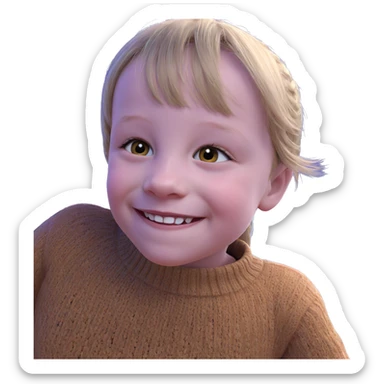 smiling girl in sweater sticker
