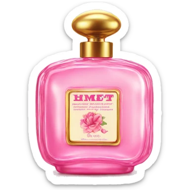 Lovely pink vintage perfume bottle with squeeze spray sticker