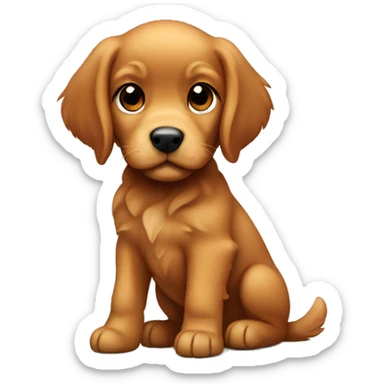 Dark red golden retriever puppy sticker