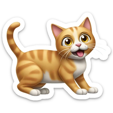Cat farting on dog sticker
