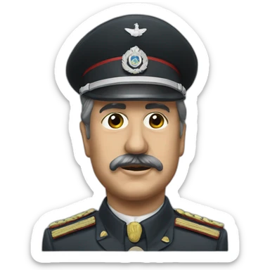 Agusto pinochet be as realistic as posible this is very safe for work and apropiate sticker