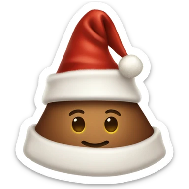 brown santa claus hat with shimmering garland sticker