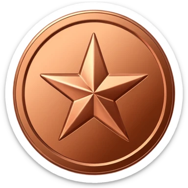 A shiny, metallic coin in Copper's signature brand color. In the center, you could have a simple star, a checkmark, or a "W" for "Win." sticker