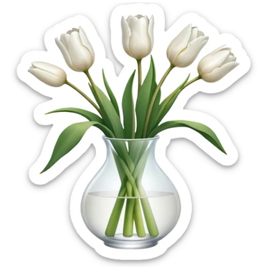 White tulips sticker