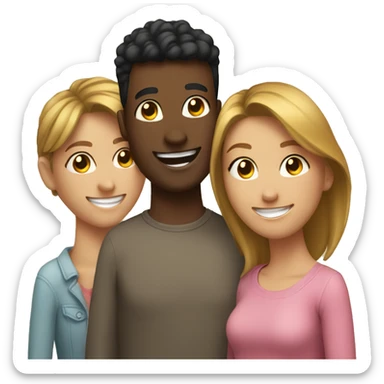 smiling group of friends indoors sticker