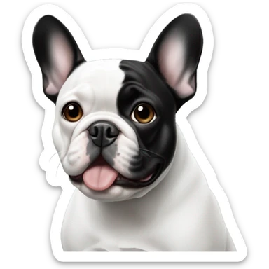 black and white french bulldog sticker