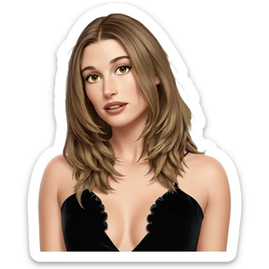 brown-haired girl in dress sticker